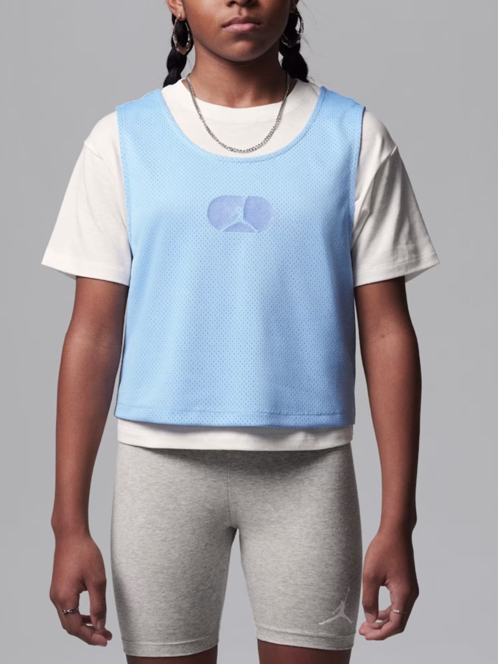 Jordan Girls Training Camp Mesh Overlay T Shirt Size Large